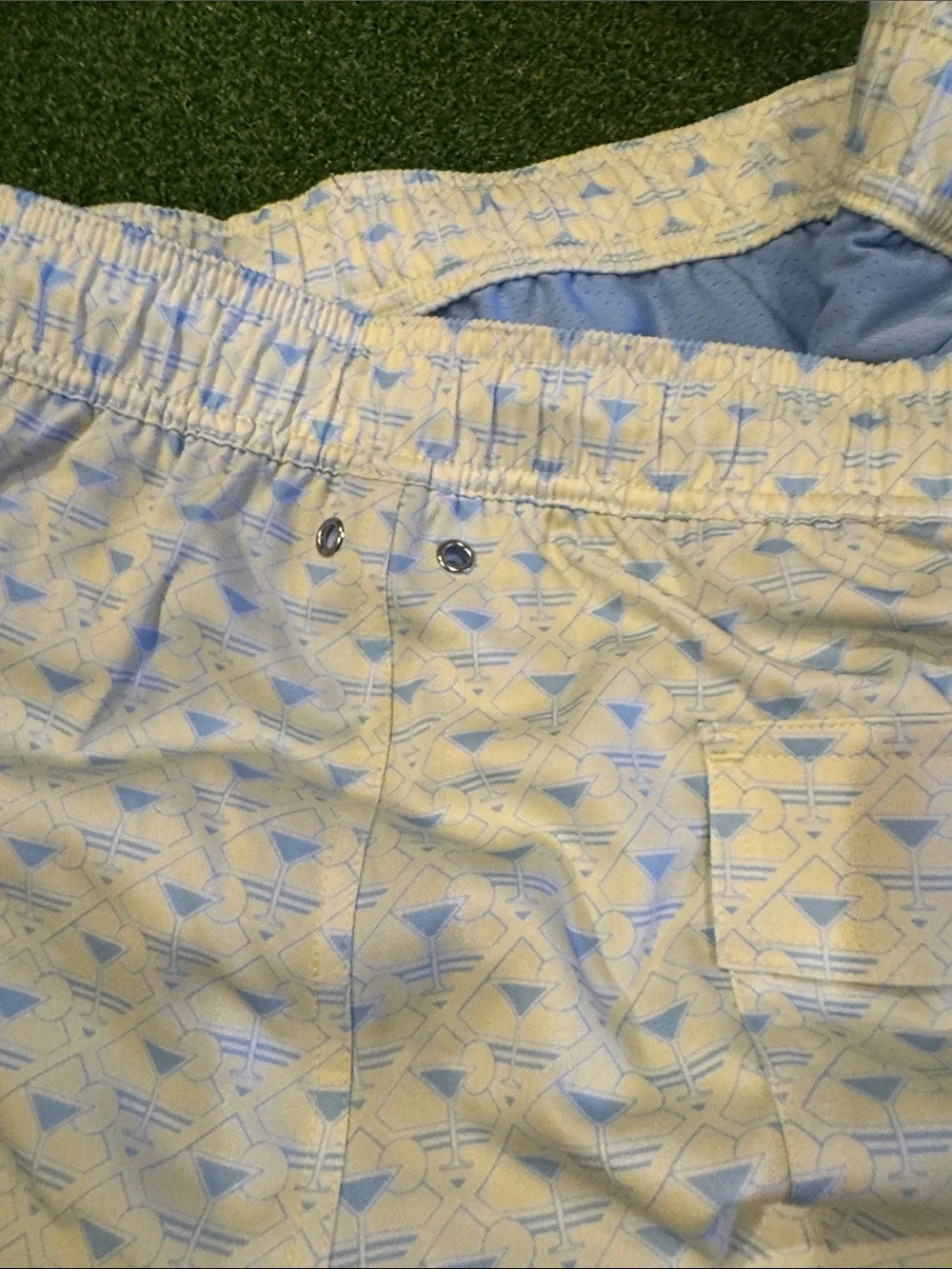 Robert Graham Kids Light Yellow & Light Blue Patterned Swim Shorts